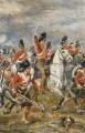 The charge of the Royal Scots Greys at Waterloo supported by a Highland regiment Robert Alexander Hillingford historical battle scenes